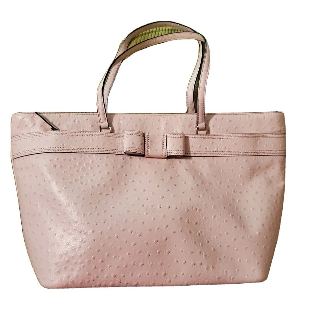 Kate Spade Tote Large Harmony Valencia Road Pink Ostrich Like Leather